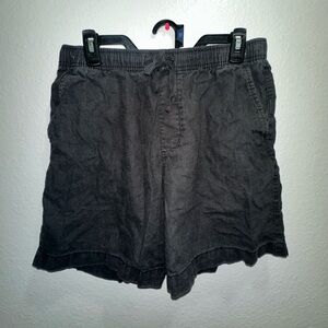 Men's Black Linen Shorts